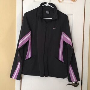 Nike Women's Black and Purple Bomber Jacket